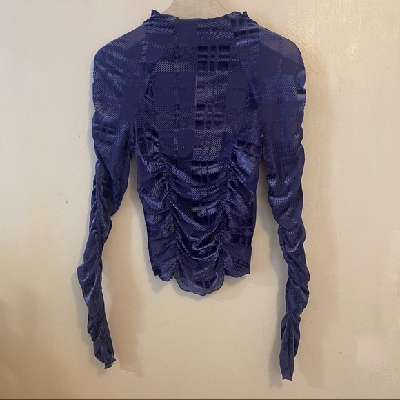 Urban Outfitters Top Mock Neck Burnout Velvet Small New With Tags Natalia - Picture 10 of 11